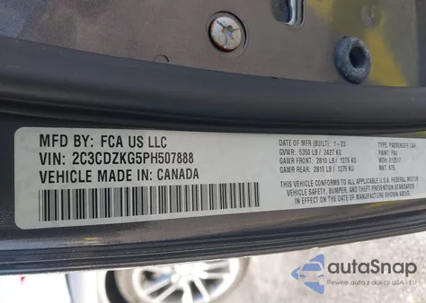 2023 Dodge Challenger Gt Awd from USA, damaged, VIN 2C3CDZKG5PH507888